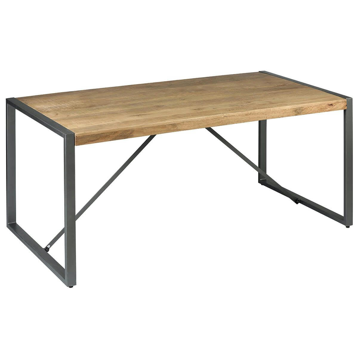 PALISSA - Table  de repas 180cm bois et acier patiné