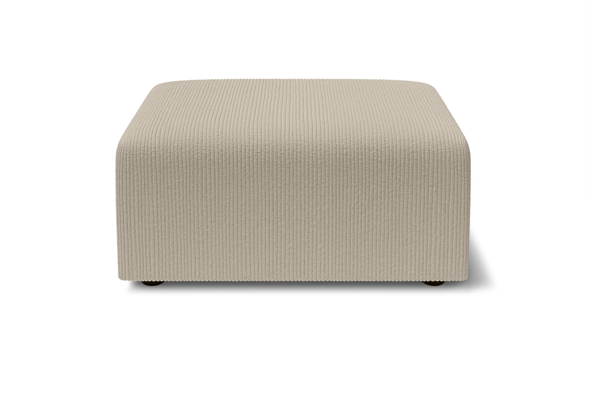 LEO - Pouf carré en velours côtelé   grège