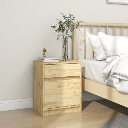 NNEVL Bedside Cabinet 40x31x50 cm Solid Pinewood