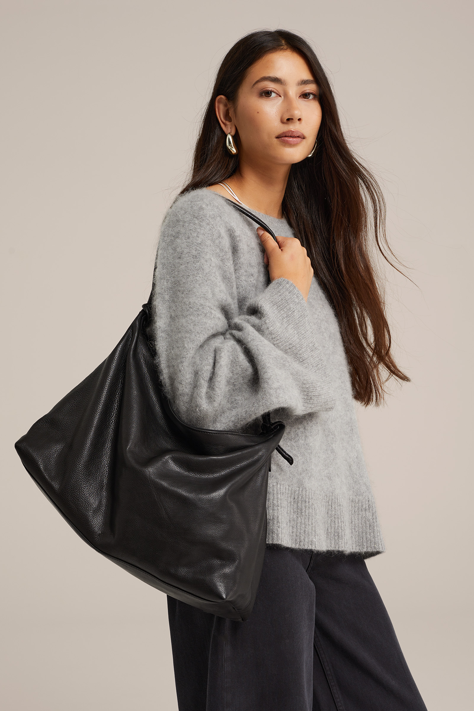 Dames leren schoudertas