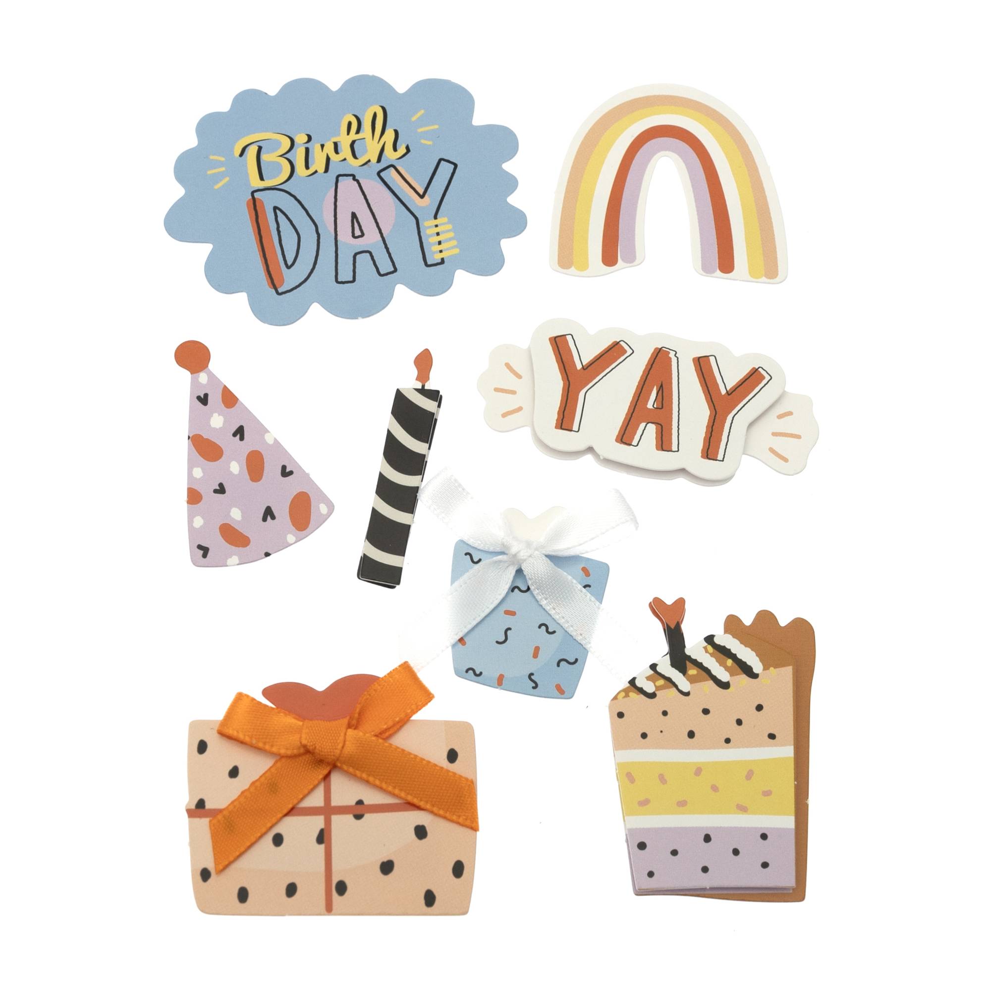 Birthday Rainbow Card Toppers 8 Pack