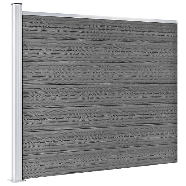 Ensemble de panneau de clôture WPC 699x146 cm Gris vidaXL