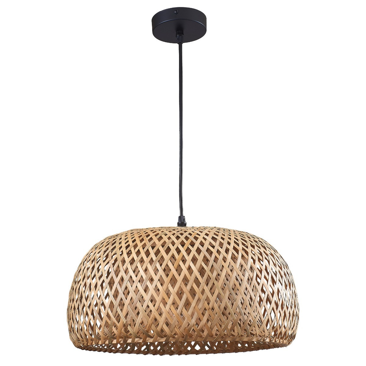 Lampa wisząca beżowo-czarna KORFU 1xE27x20W wym: 120x38x38 cm Polux