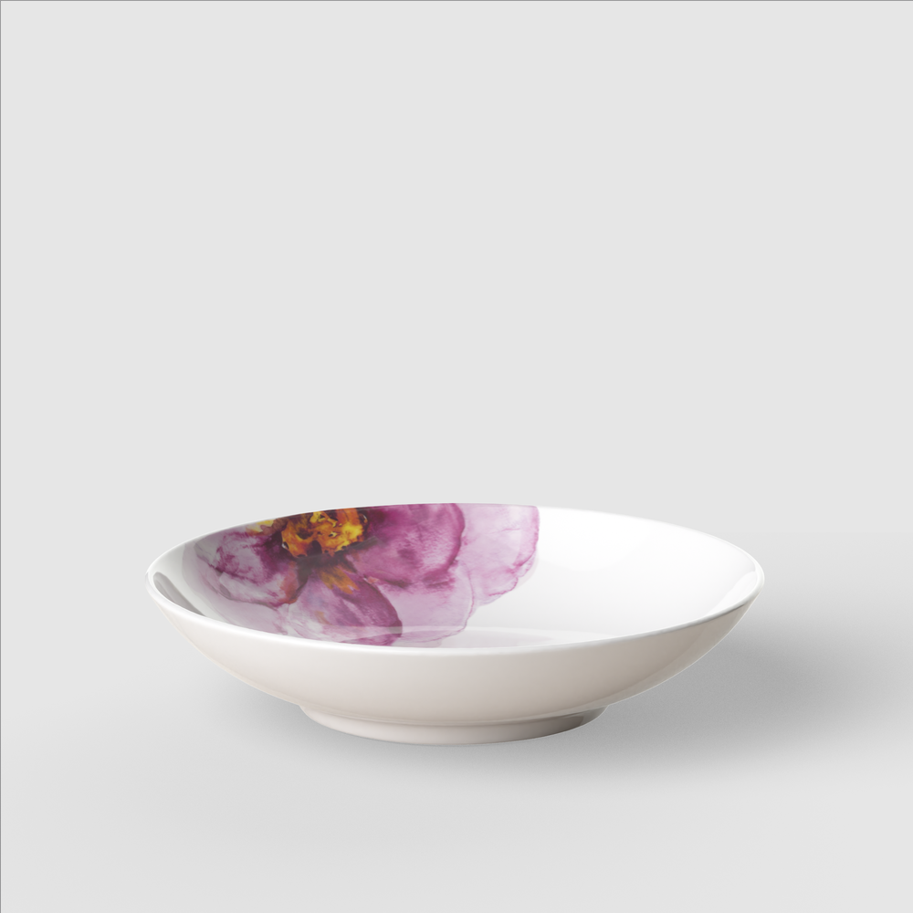 Rose Garden Pasta bowl - Pink, 9.5'' x 9.5'', Premium Porcelain
