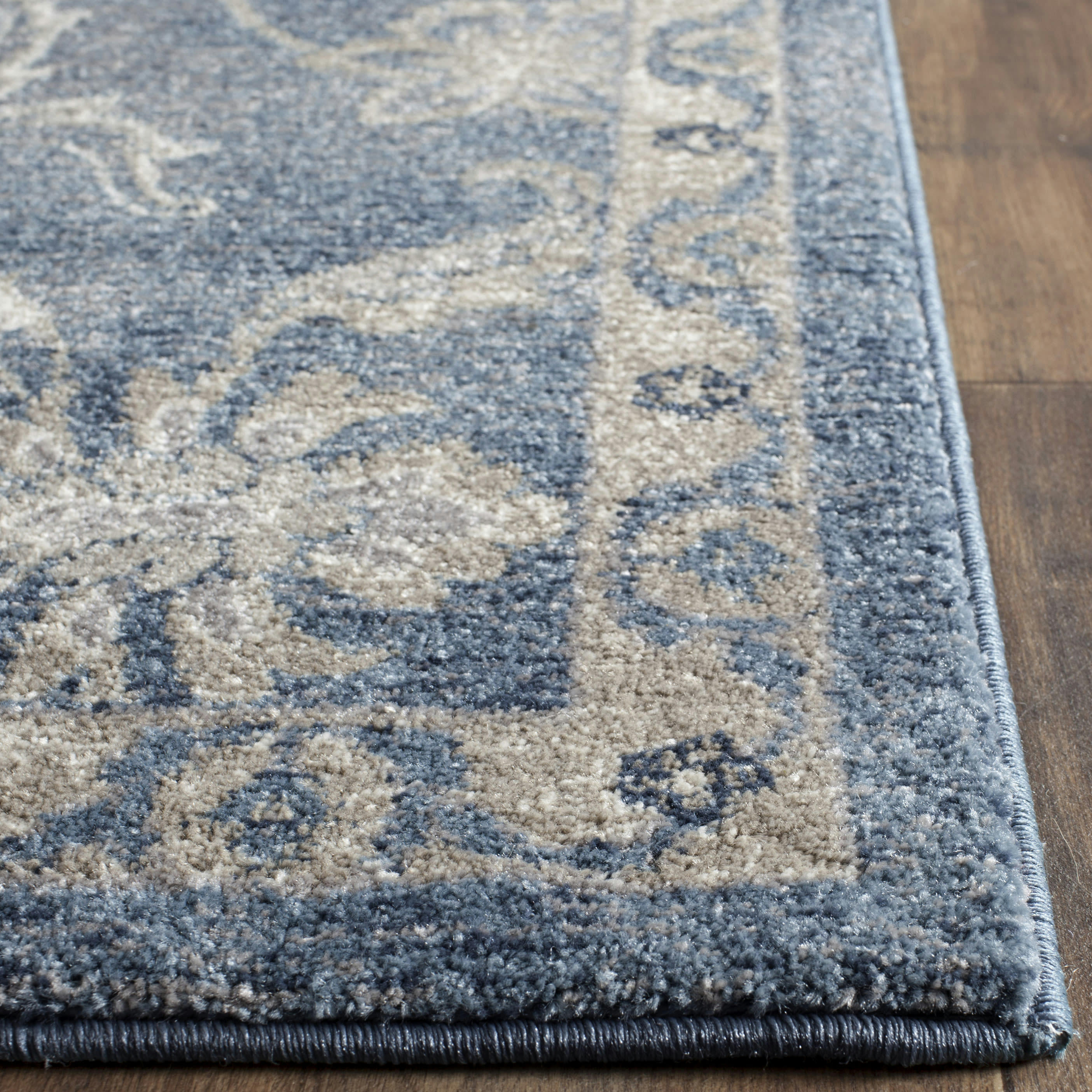 SOFIA - Tapis de salon interieur en bleu & beige, 66 x 244 cm