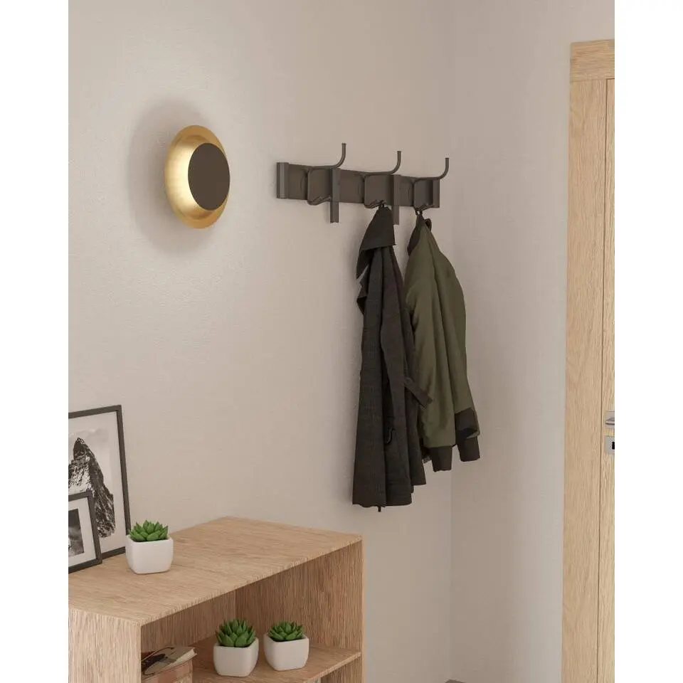 EGLO Tocina Wandlamp - Plafondlamp - LED - &Oslash; 24 cm - Zwart/Goud