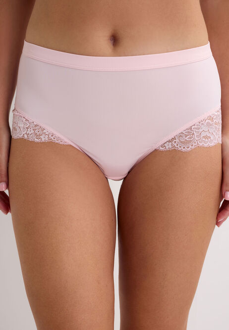 Womens 3pk Natural, White & Black High Waist Lace Briefs