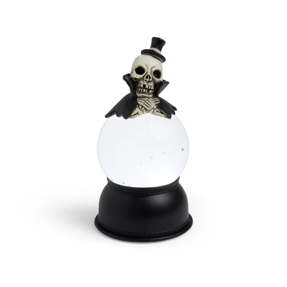 Décoration Halloween boule animée LED crâne squelette