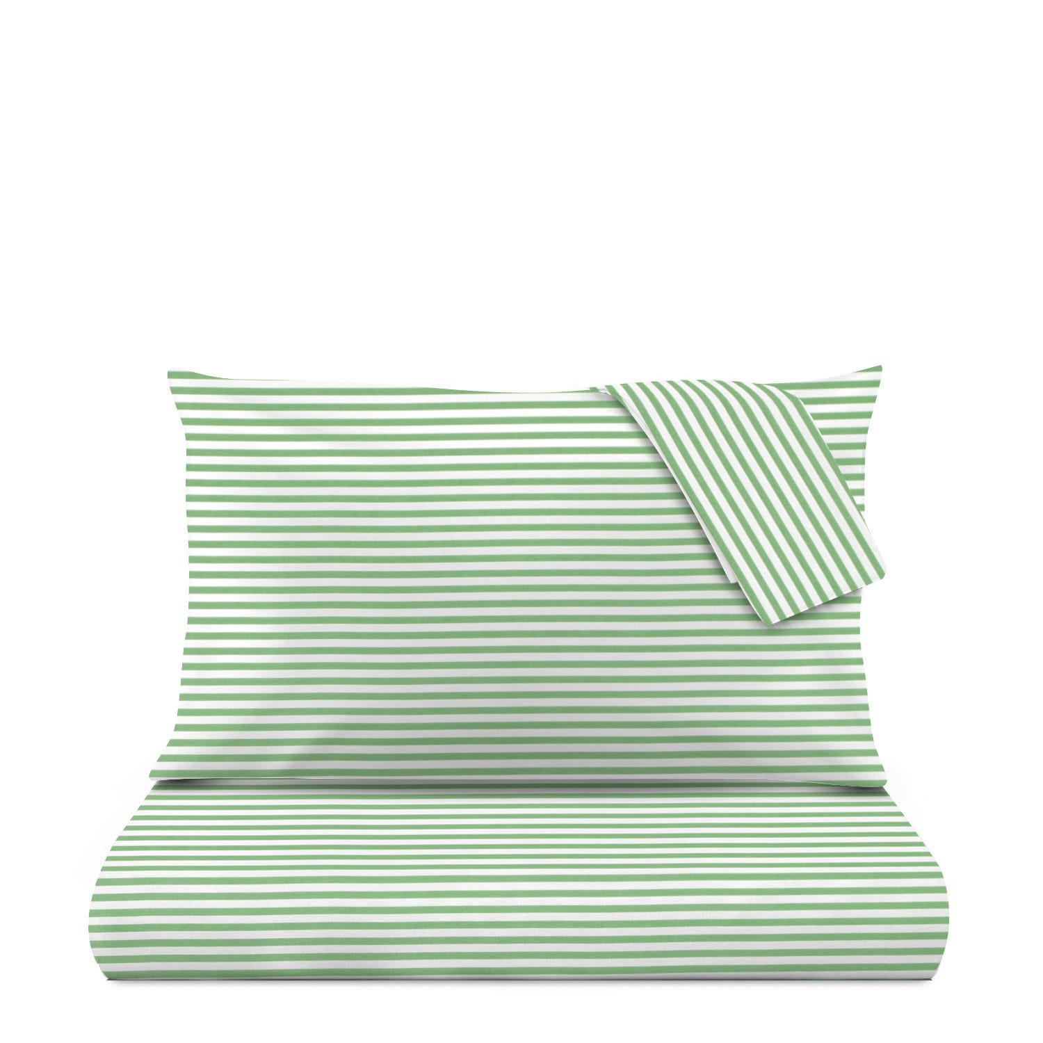 Parure letto matrimoniale righe verde Young