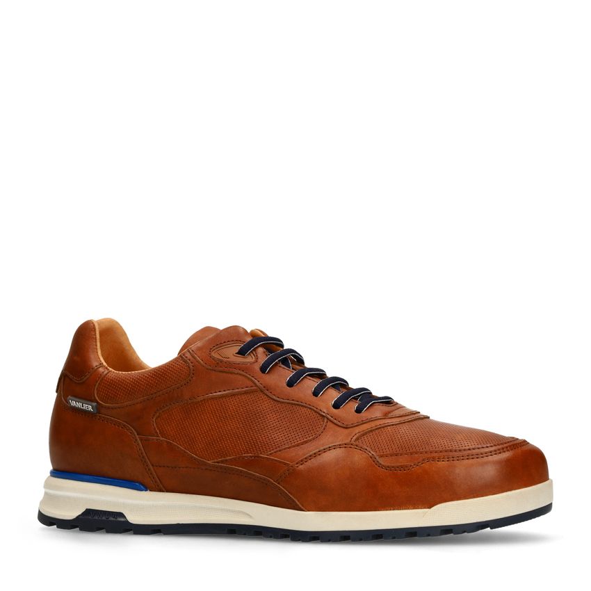 Van Lier Cognac leren sneakers