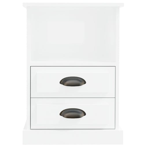 NNEVL Bedside Cabinets 2 pcs High Gloss White 43x36x60 cm