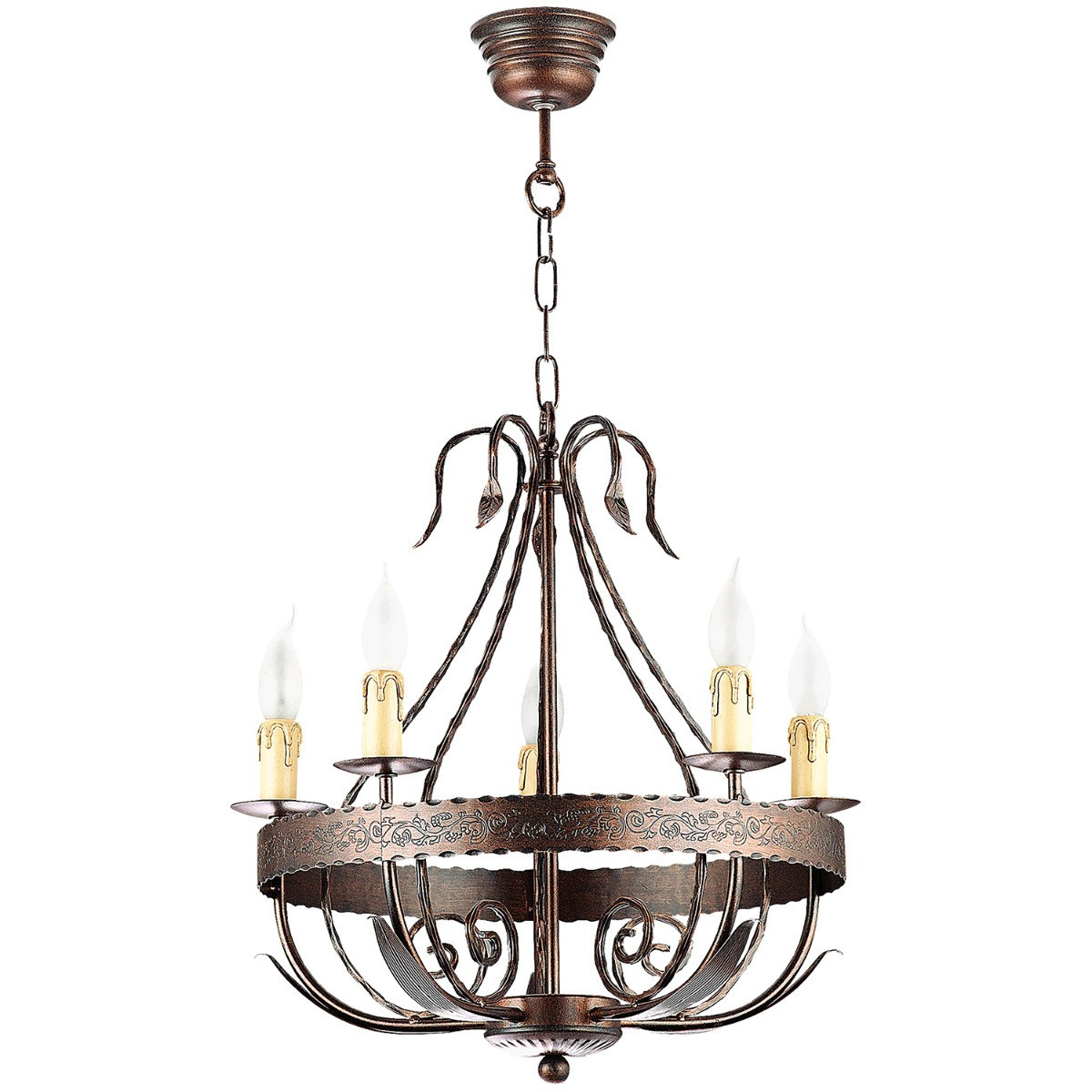 Lampa wisząca miedziana patyna-złota Loara 5xE14x15W Luminex