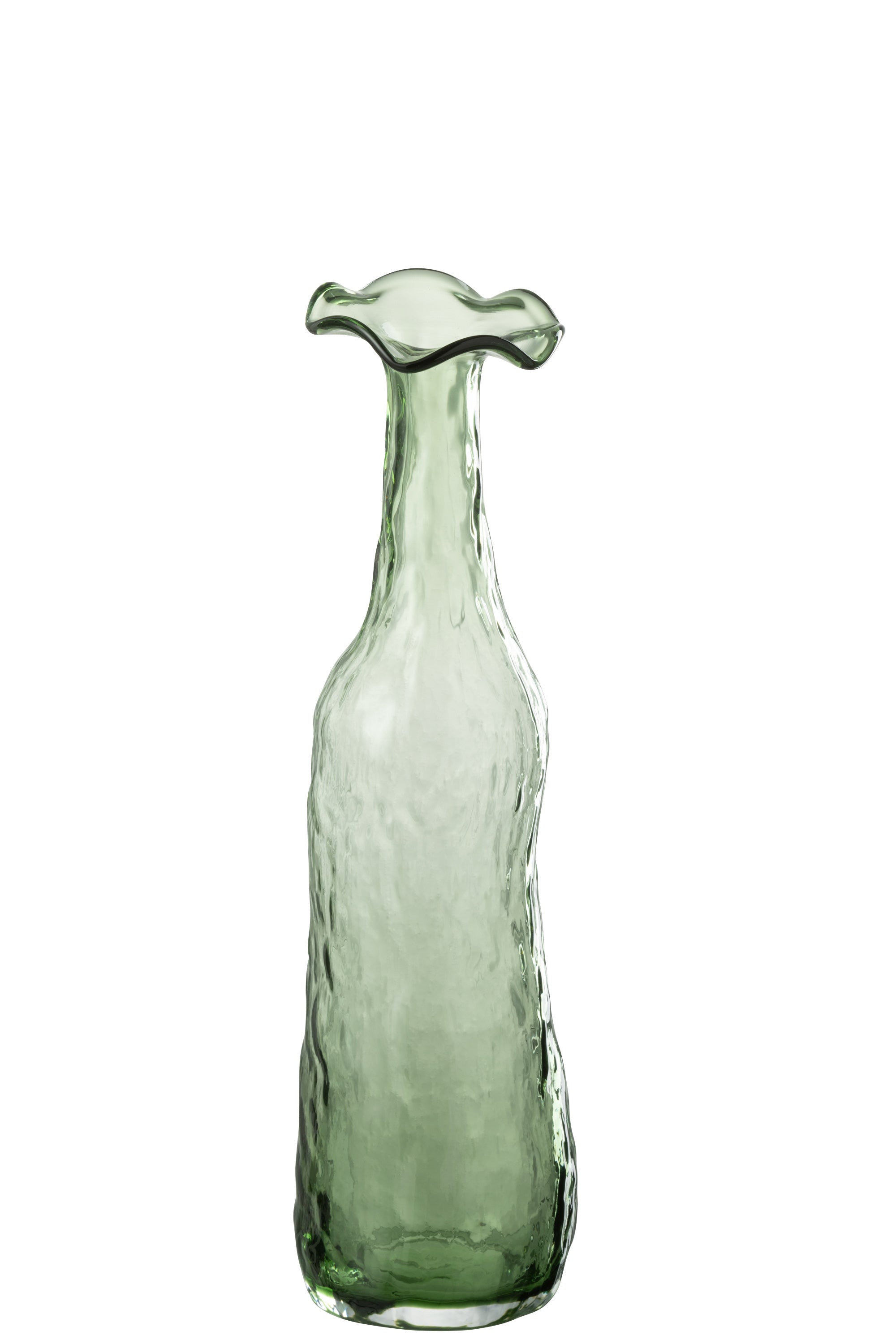 J-Line vaas Openbloeien - glas - groen - medium - 33 cm hoog