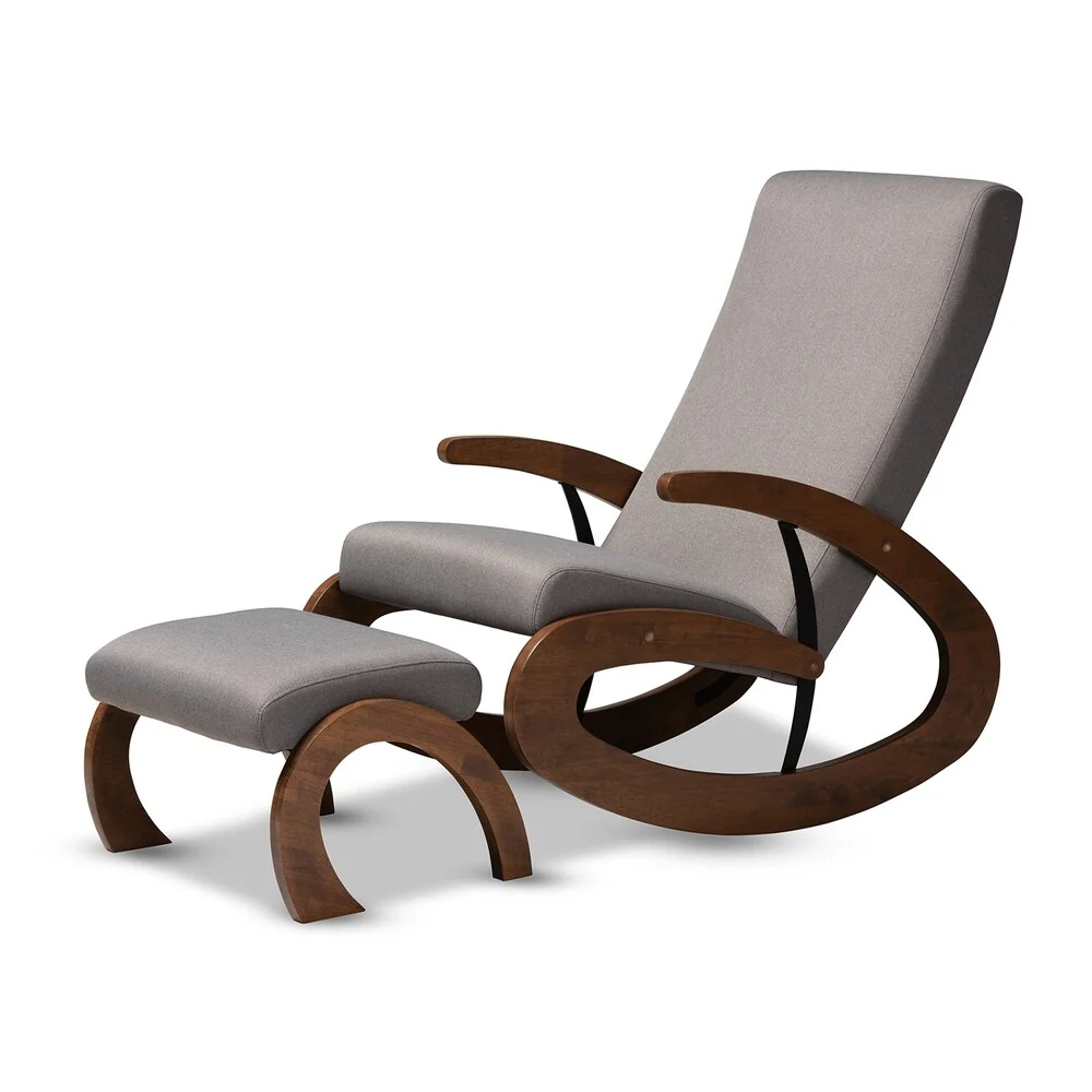 Contemporary 2-Piece Rocking Chair and Ottoman Set