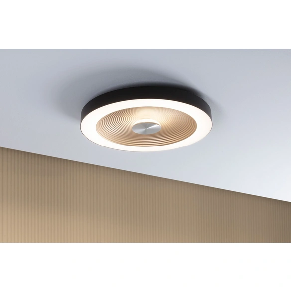 LED-Deckenleuchte, WD Volea IP44 W/D dim LED 25W 400mm Schwarz Gold 230V Kunststoff