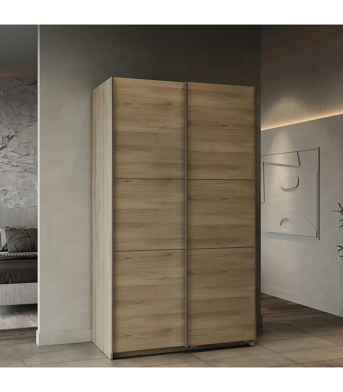 GHOST - Armoire 2 portes coulissantes - L116,5 cm