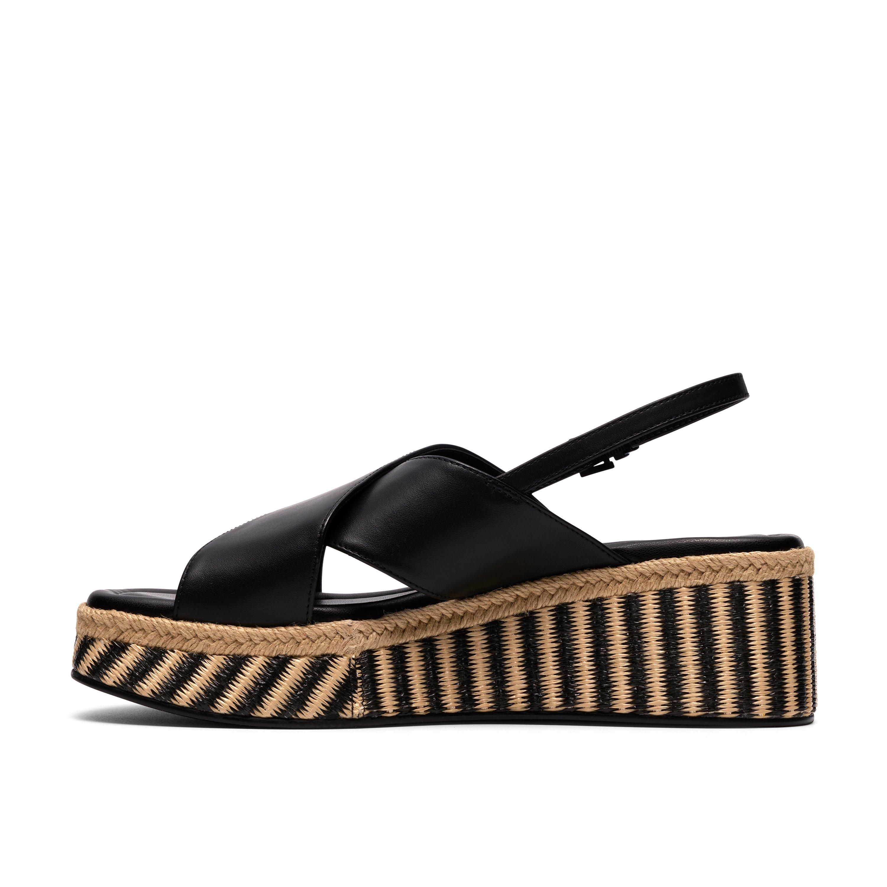 Clarks Tessiah Cross Black Interest Wedge Sandals