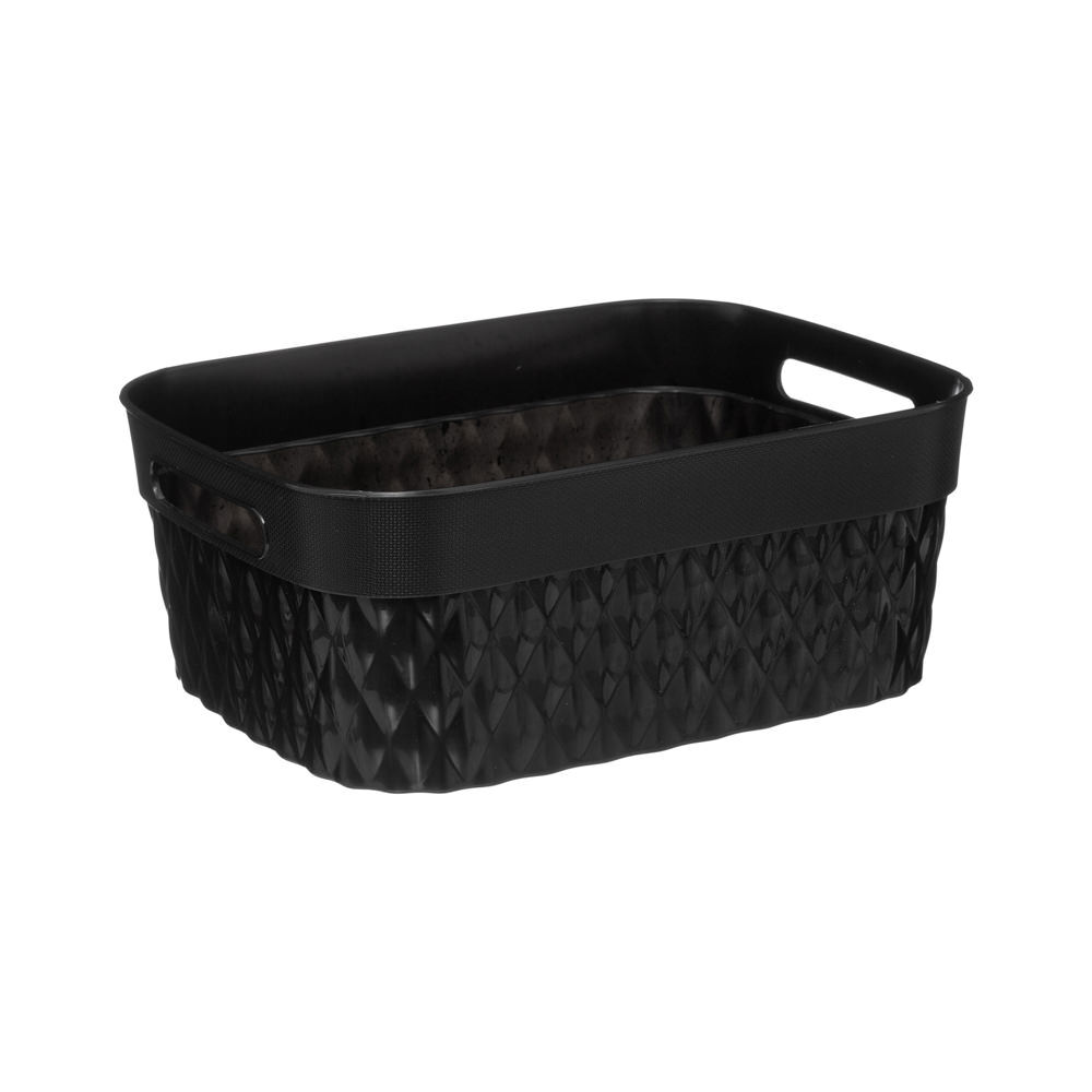 Cesto de arrumação retangular preto