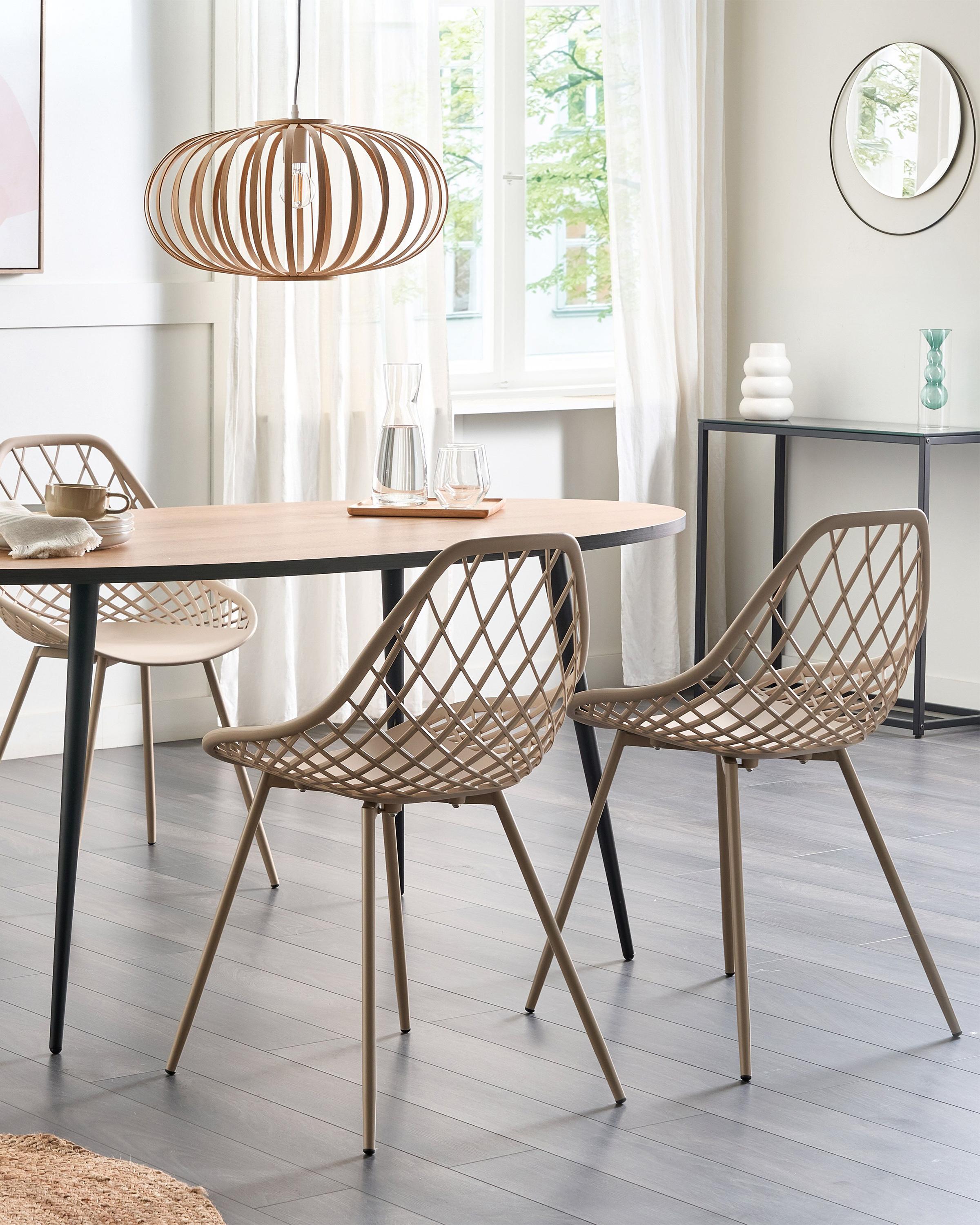 Set of 2 Dining Chairs CANTON II Beige
