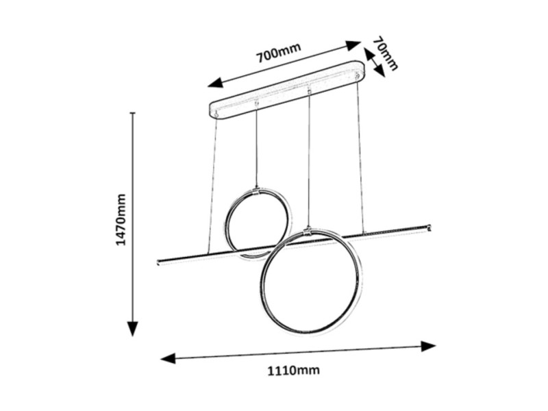 Lampa wisząca Willow czarna matowa-biała LED 1x48W 4000K 2760lm Rabalux