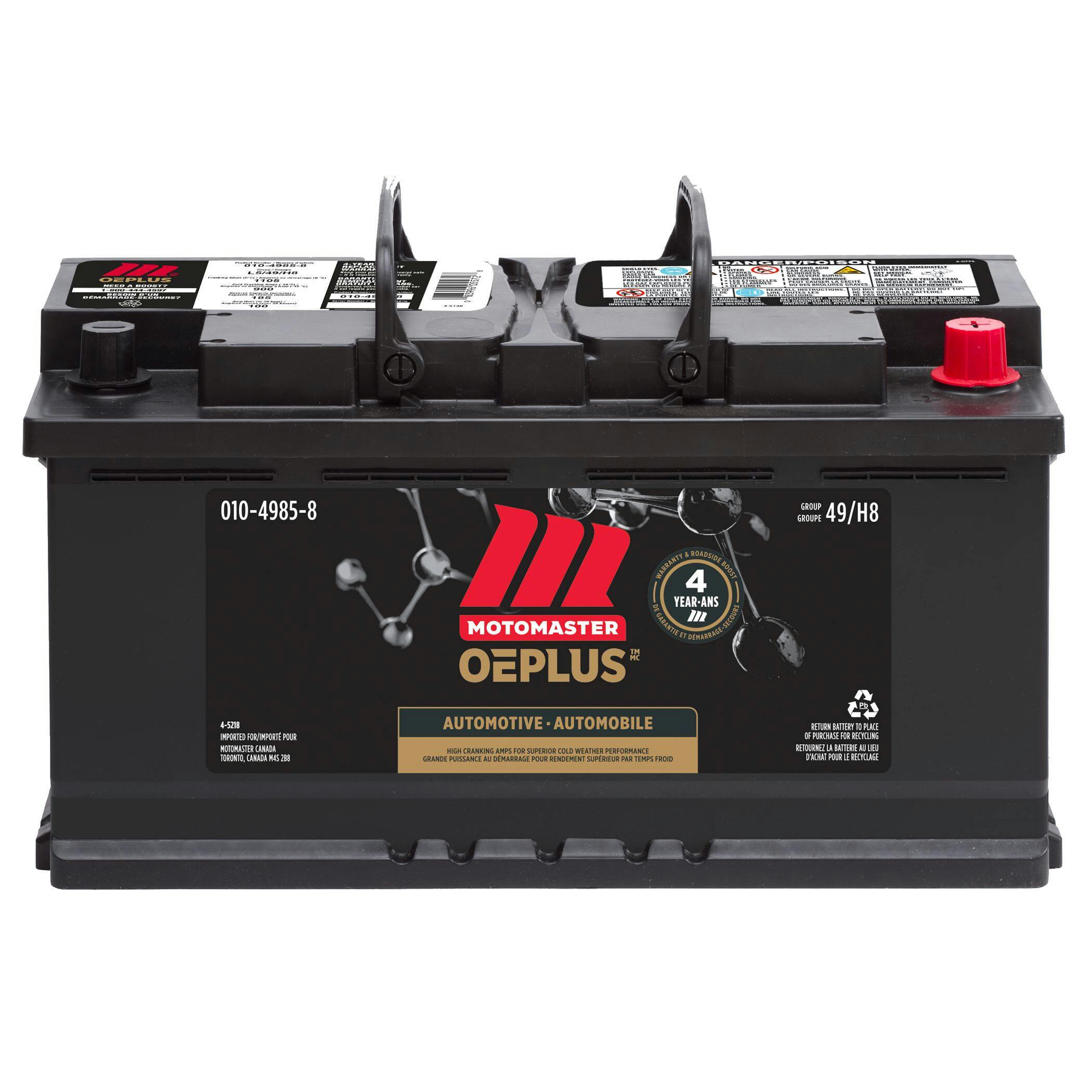 MOTOMASTER OEPLUS Group Size 49 (H8/L5) Battery, 900 CCA