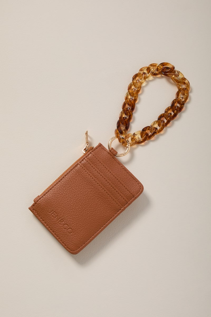 Lilly Faux Leather Card Case Wristlet