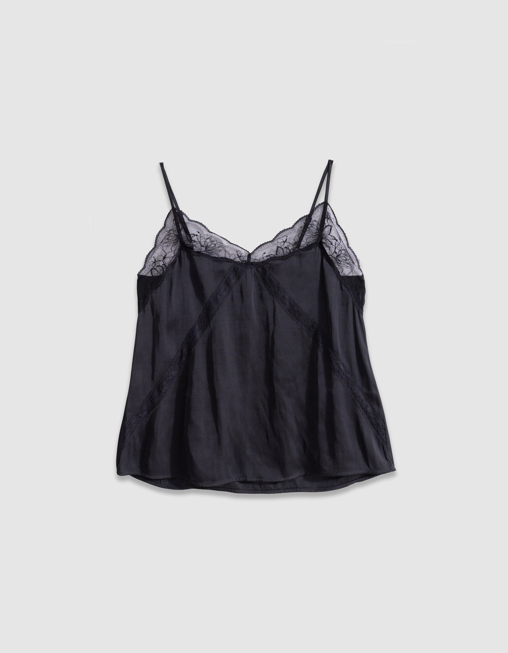 Top caraco fines bretelles blanc dentelle Femme