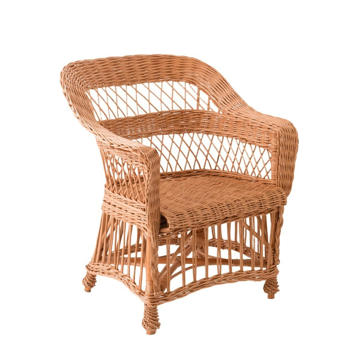 ILONA - Fauteuil tressé marron 69x68x8