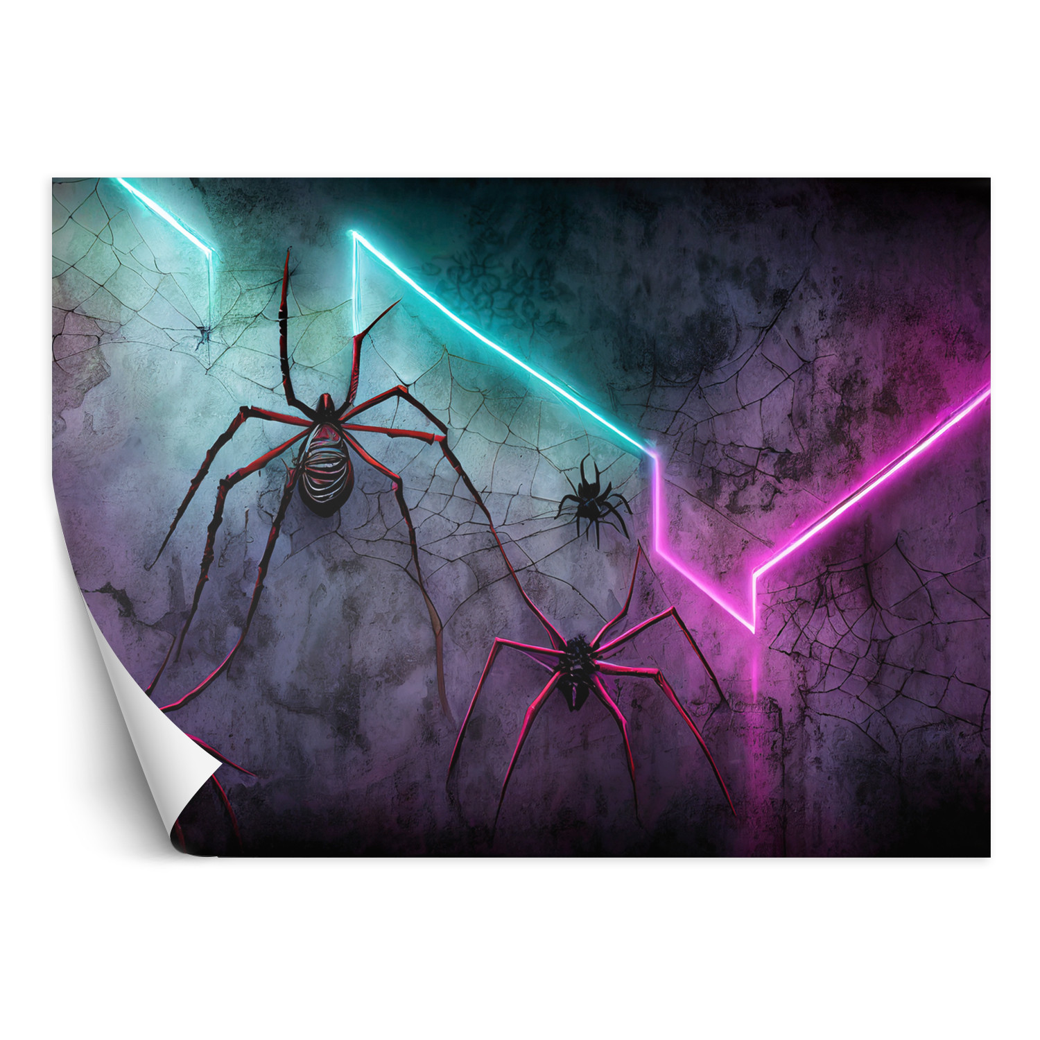 Feeby Fototapeta Pająk Neon Abstrakcja