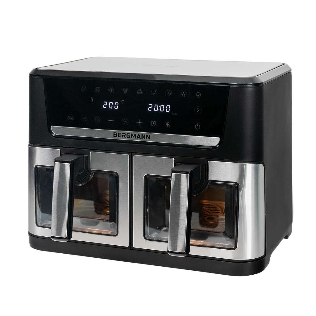 Frytkownica Beztłuszczowa 2x6L BERGMANN AirFryer 2800W 12 Programów
