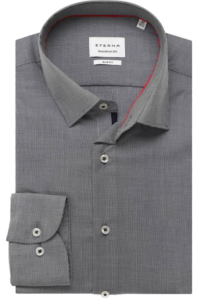 ETERNA Slim Fit Tencel Hemd marine, Strukturiert