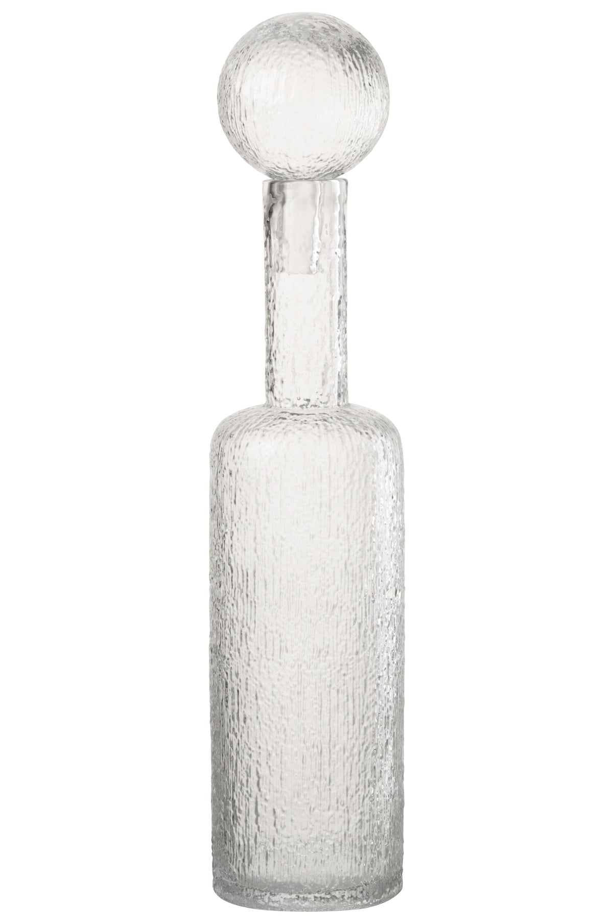 J-Line decoratie Fles Reliëf - glas - transparant - large