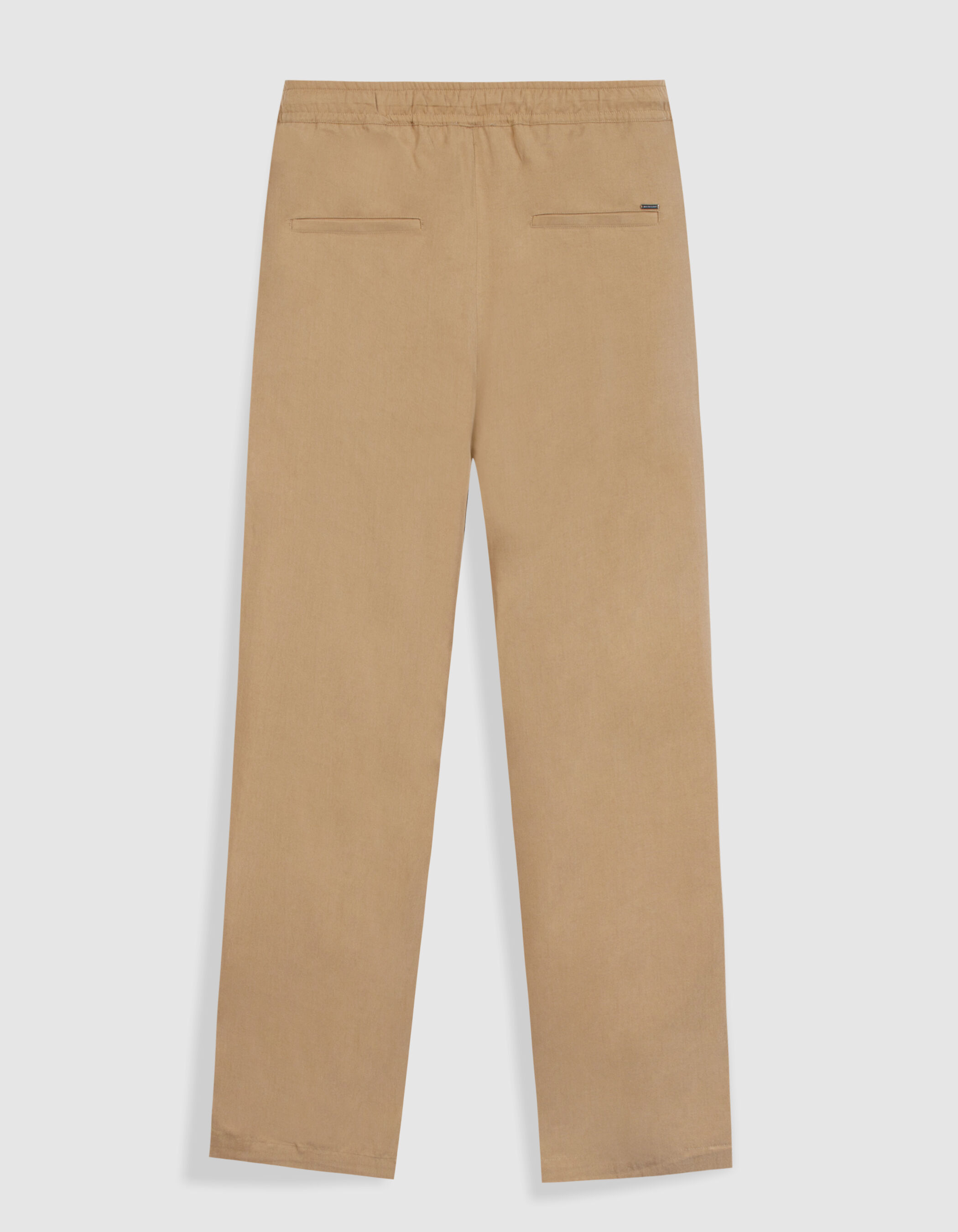 Pantalon large beige Lyocell® taille élastiquée Femme