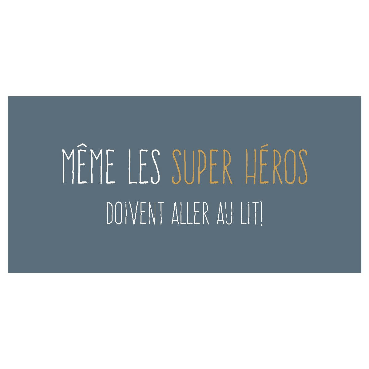 HEROS - Tapis enfant imprimé  en Coton Bleu 60x120 cm