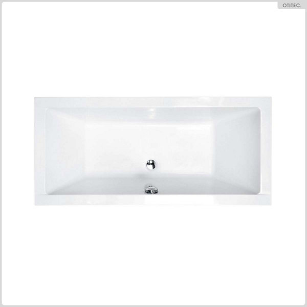 Baignoire rectangulaire - 170 x 75 cm - avec Habillage Polystyrène - Pieds - Vidage Chrome - QUADRO