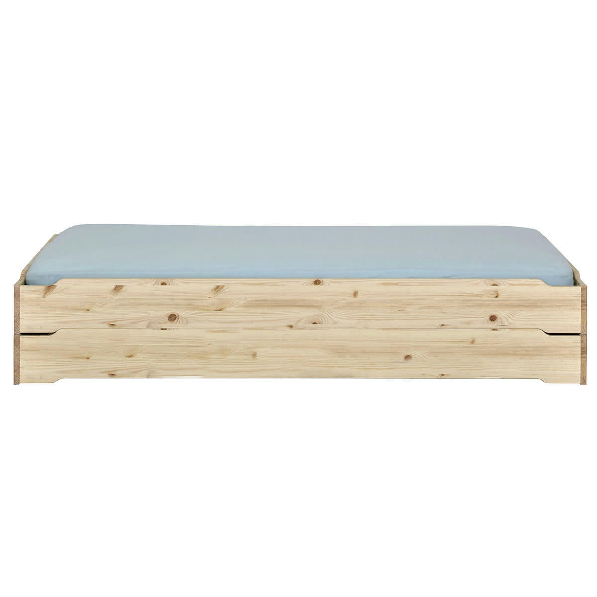 JELLY - Pack 2 lits empilables et 2 matelas 90x190 cm bois massif