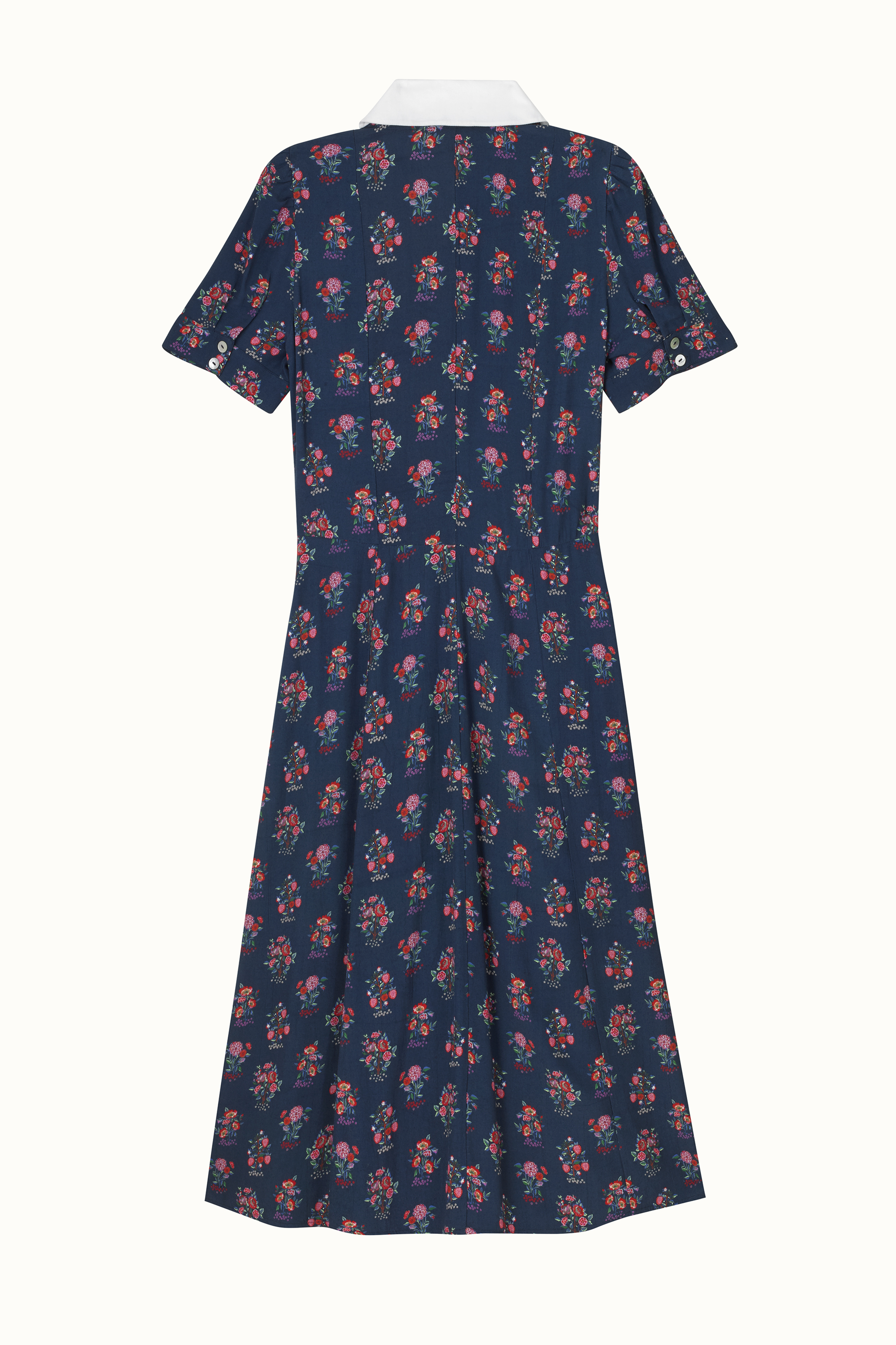 Kingdom Posey Short Sleeve Printed Midi Shirt Dress