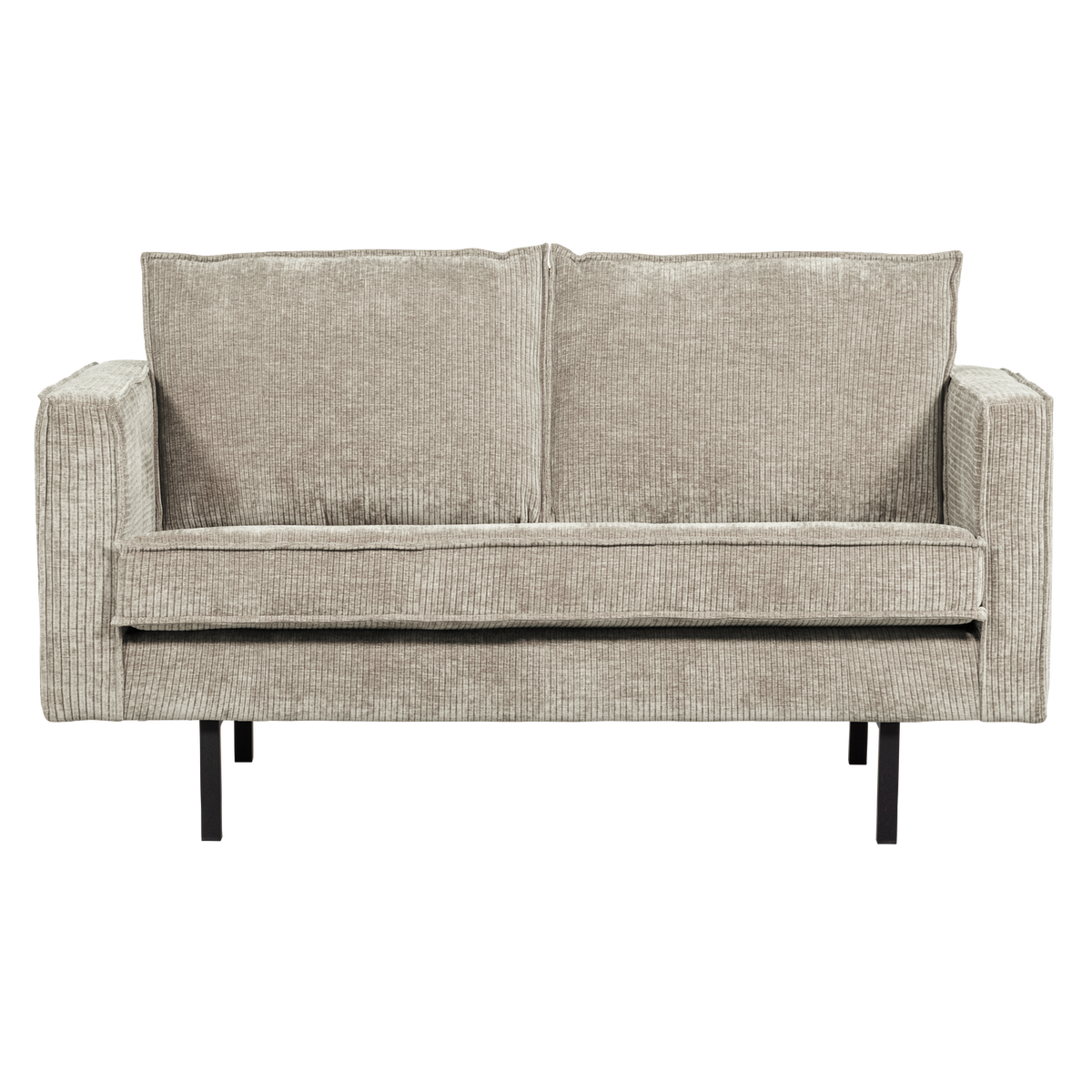 WOOOD 2-zits bank Rodeo - Ribstof - Donkerzand - 85x150x86