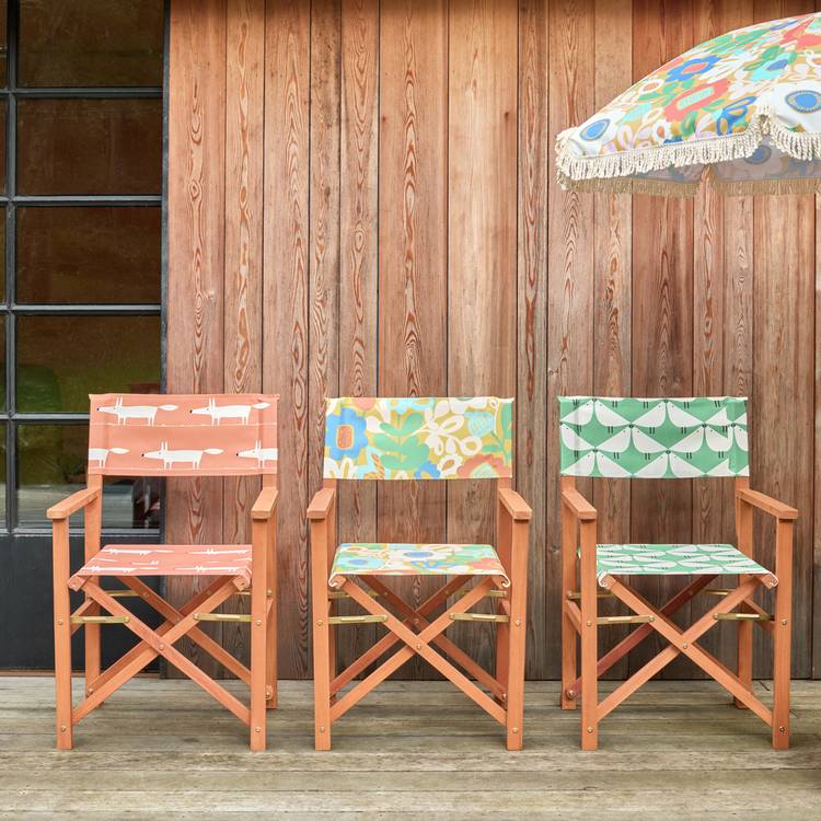 Habitat x Scion Folding Wooden Garden Director Chair-Kukkia