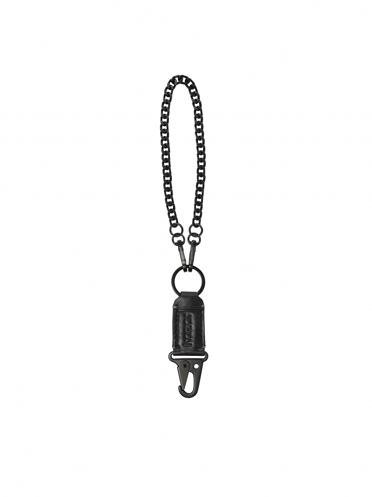 Functional black men's key ring with chain
