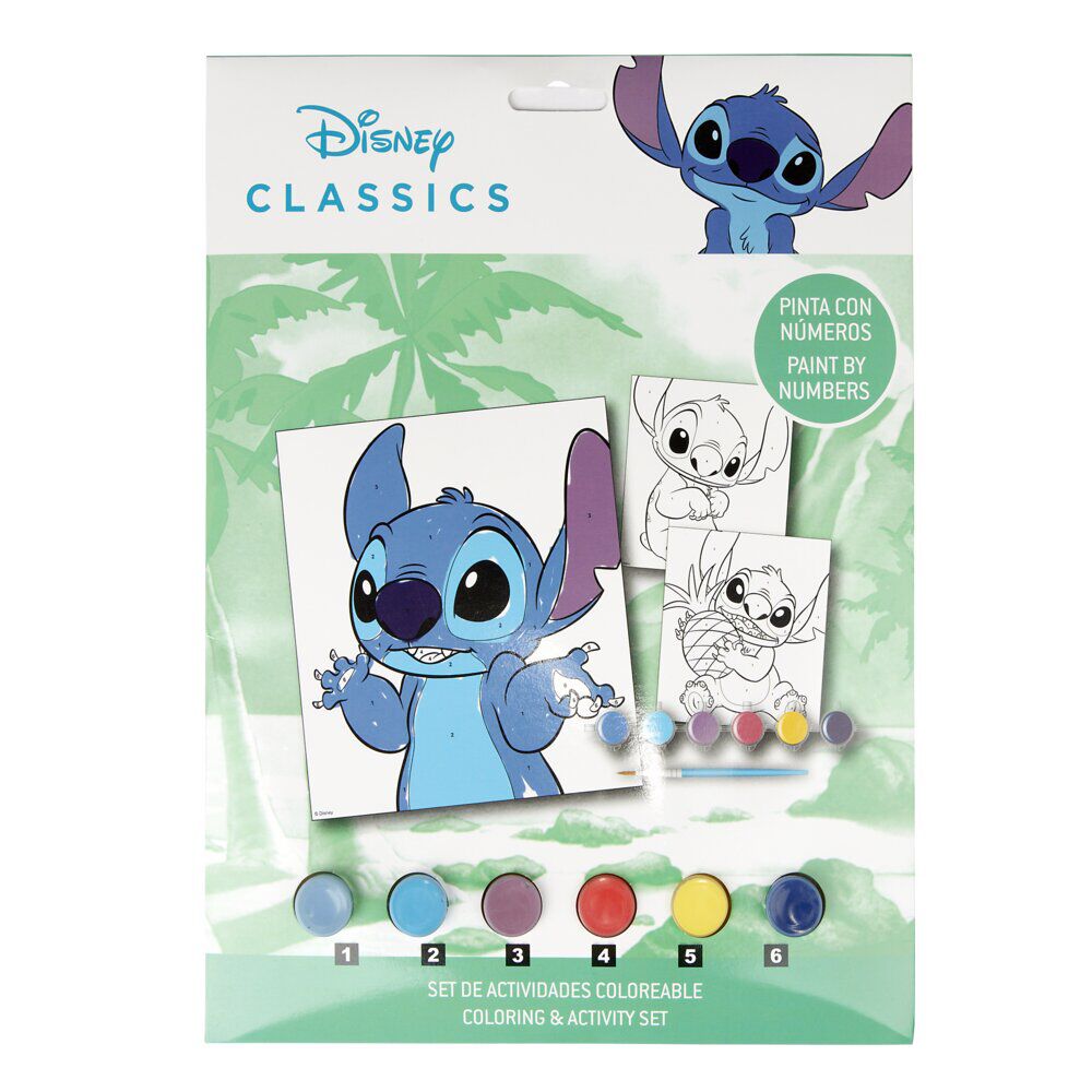 Peinture par numéro x6 Disney Stitch avec peinture et pinceau 22,5x30cm