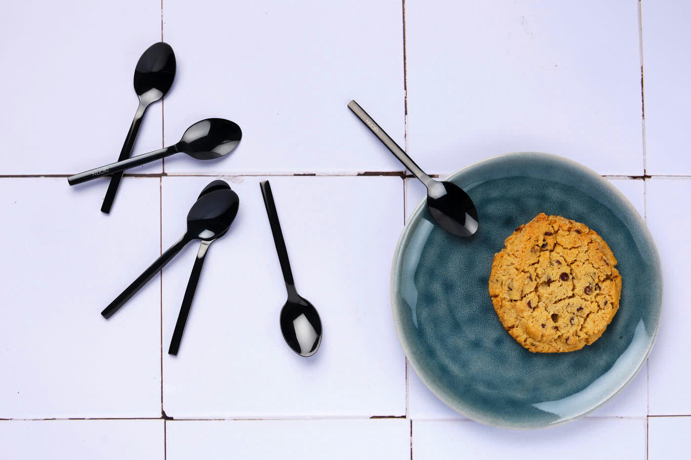 NUDE - Lot de 6 petites cuillères en inox noir