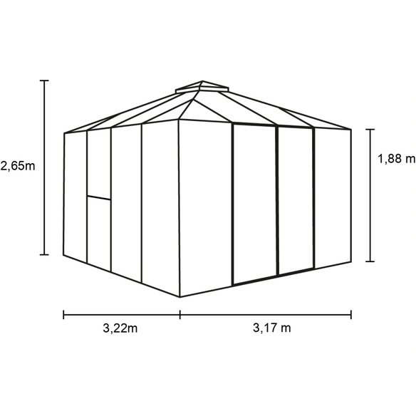 Gewächshaus »Minos«, 10,1916 m², Aluminium, winterfest