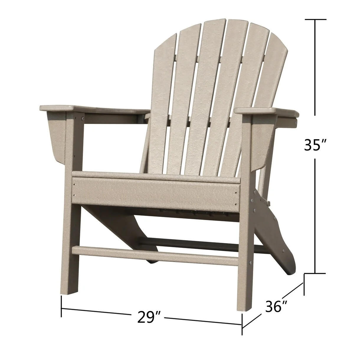Aurora Decor Weathered wood Plastic Outdoor Patio Adirondack Chair