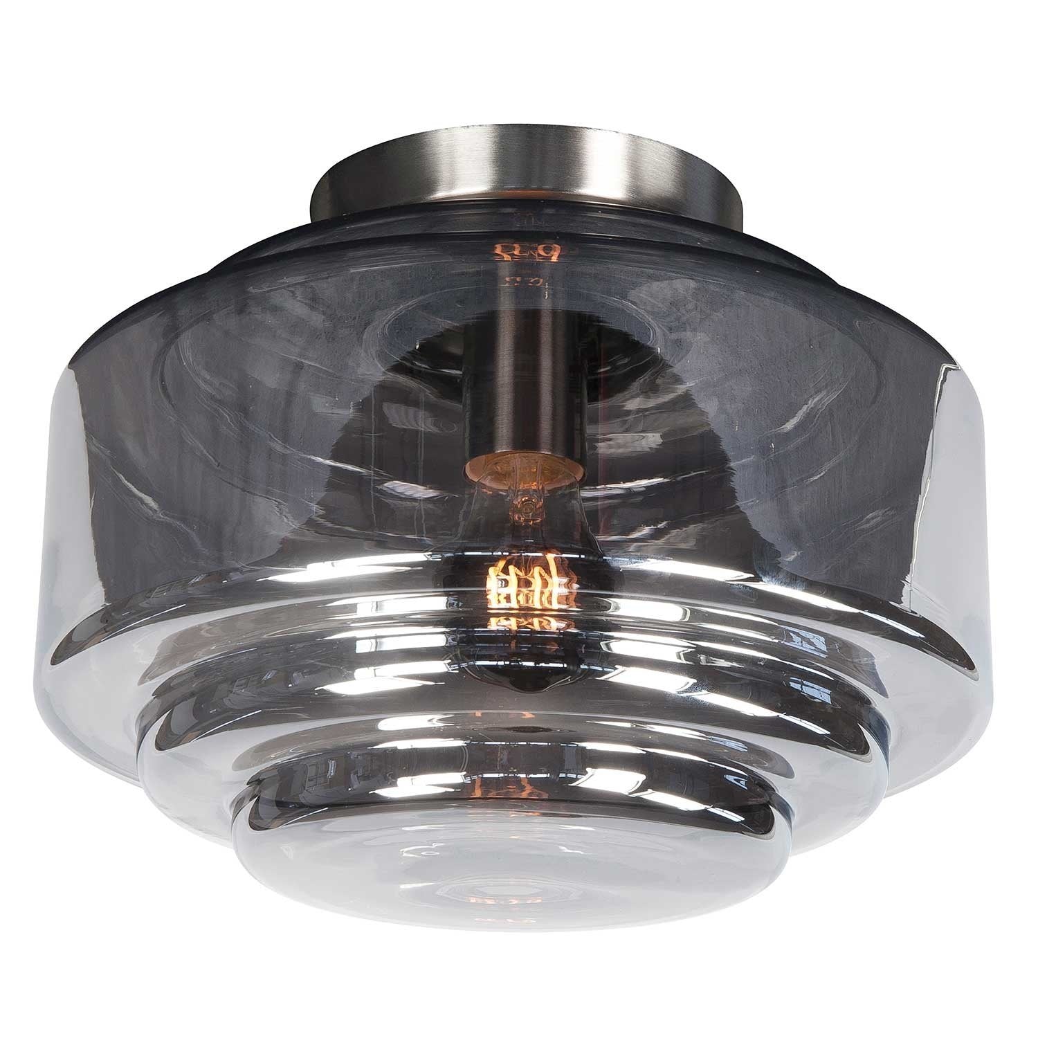 Highlight plafondlamp Deco - 1 lichts - 30 x 24  cm - mat chroom rook