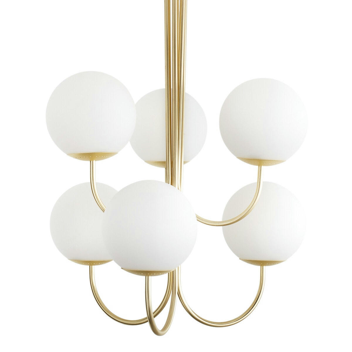 Suspension laiton et verre opaline, Moricio