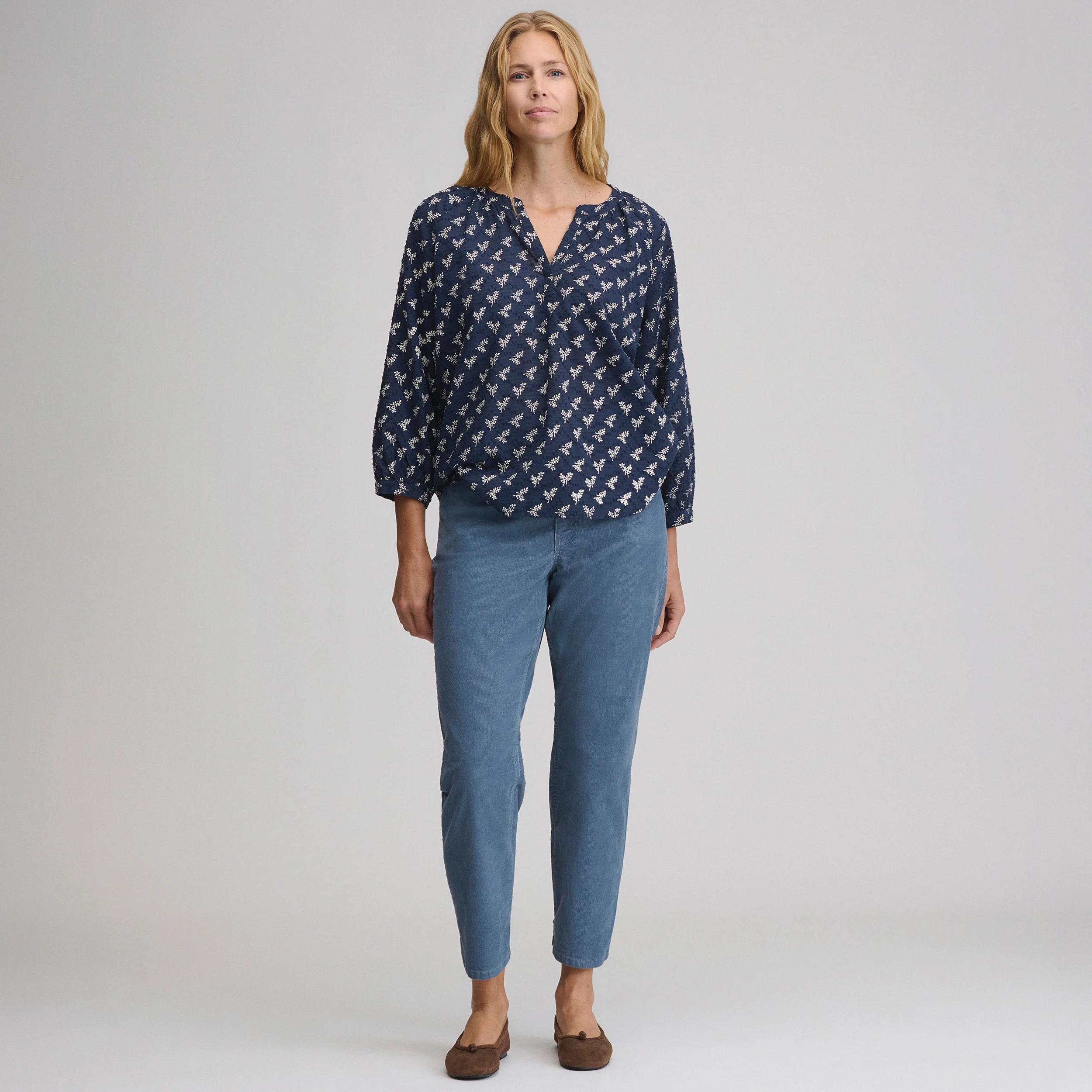 Women's Long-Sleeve Split-Neck Popover