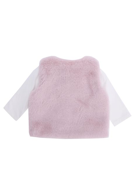 Baby Girls Pink Leopard Gillet Top & Leggings Set
