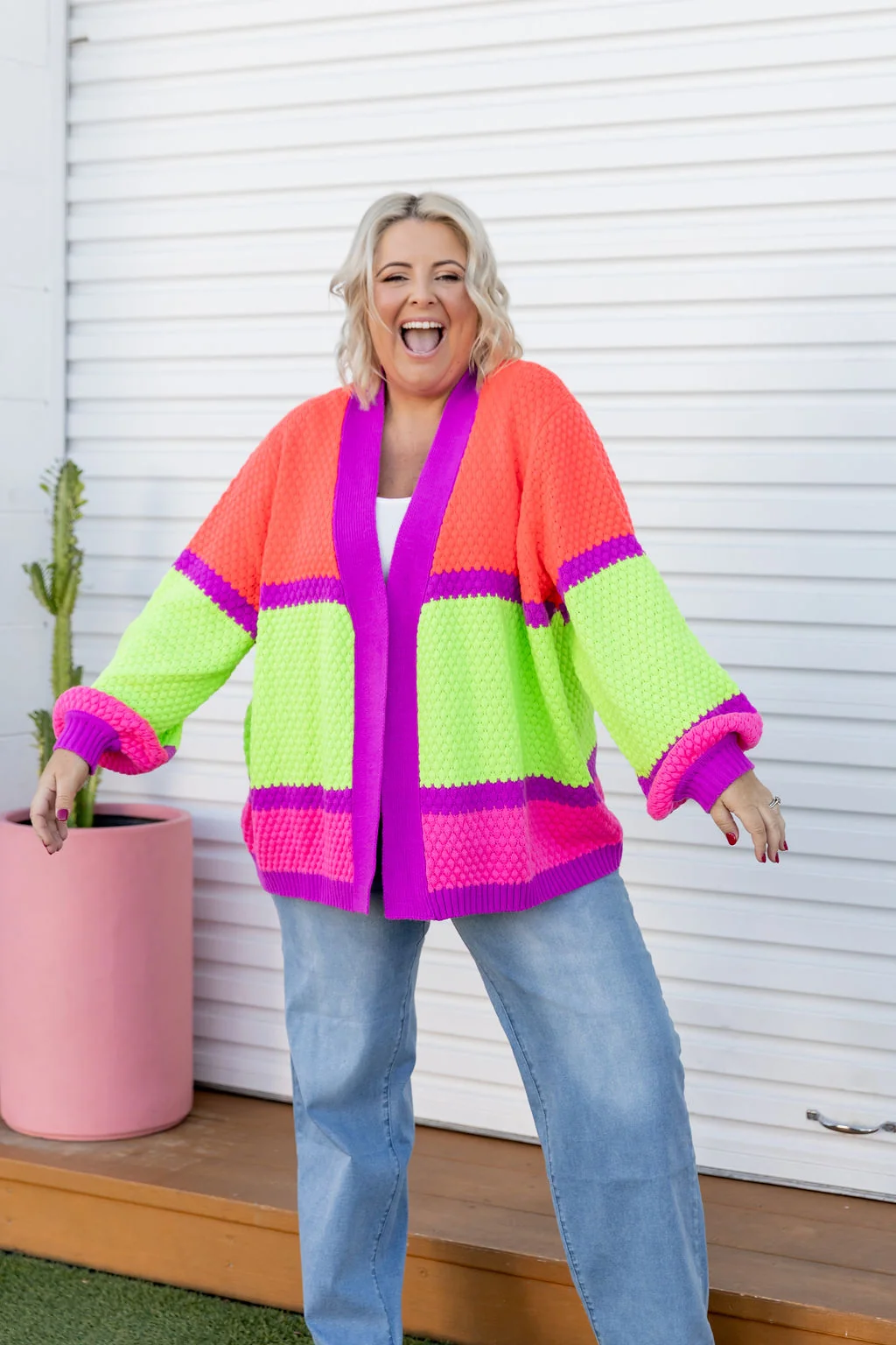 Marbelle Knit Cardigan in Fluro Mix