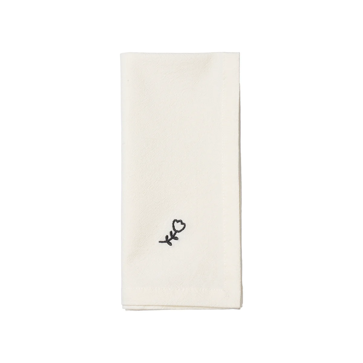 Broste Copenhagen - Mai Serviette, 45 x 45 cm, schwarz / off-white